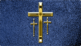 DNSEMP-C-517-GD-SH-BL Empire Corner Gold 3 Crosses Shim Blue